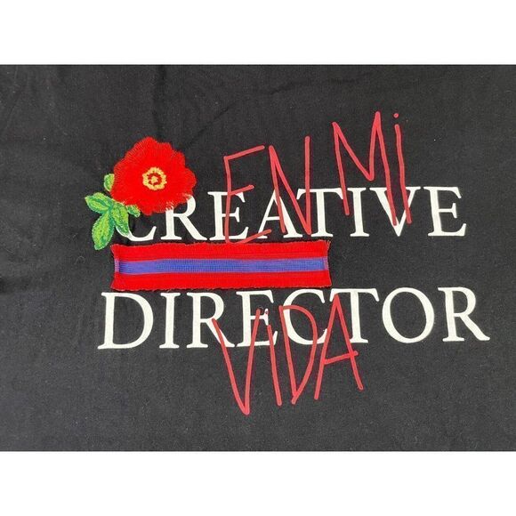 Zara Creative Director Flower Graphic T-shirt Women Large Black Short Sleeve - Picture 2 of 5